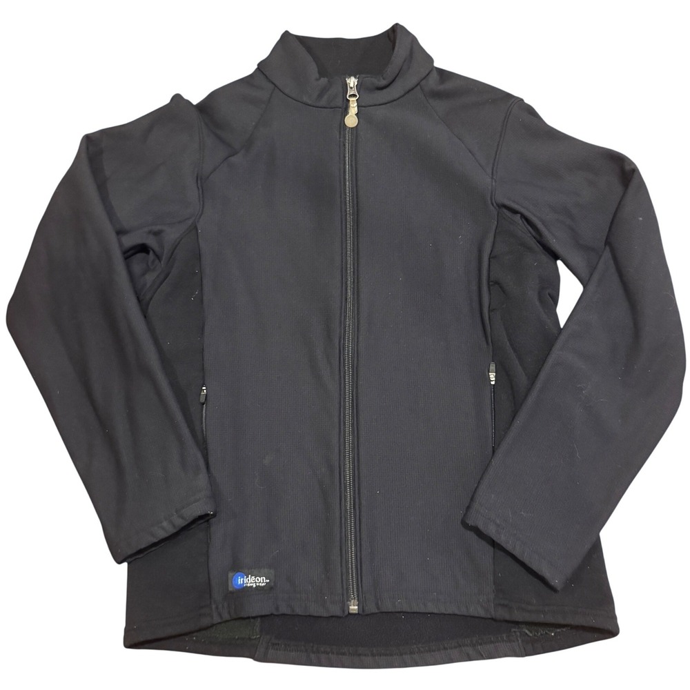 Irideon Riding Wear Black Full Zip Fleece Horse Jacket Womens Small Made in USA